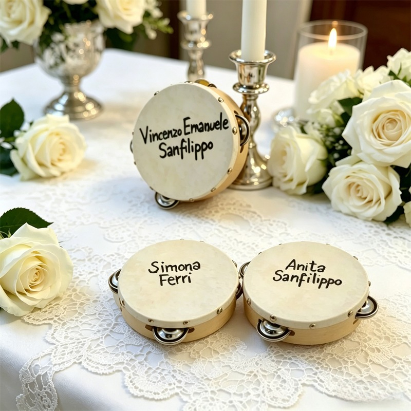 Musical Instrument With Name - 3/5PCS ﻿ Wedding Tambourine Drums Custom