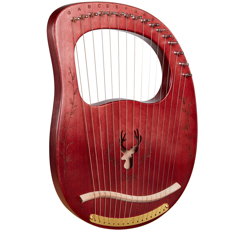 Musical Instrument Harp - 16 Strings Lyre Harp Mahogany Wood