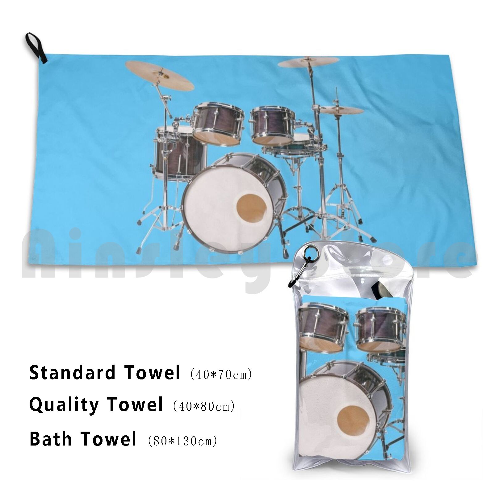 Drums Illustration Bath Towel  - đánh giá và giá Musical Instrument Images
