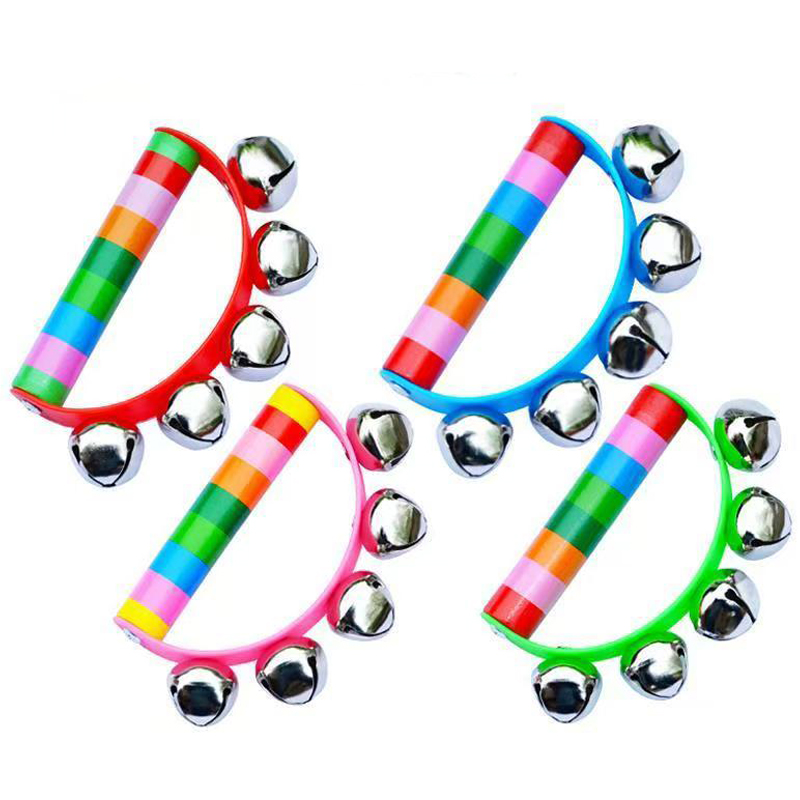 Rainbow Hand Jingle Bells Wood - đánh giá và giá A Musical Instrument You Shake