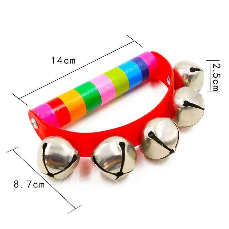 Rainbow Hand Jingle Bells Wood - đánh giá và giá A Musical Instrument You Shake