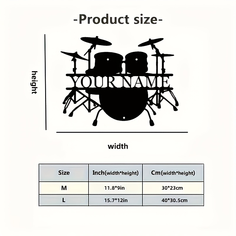 Custom Drum Set Metal Wall Art - đánh giá và giá Musical Instrument With Name