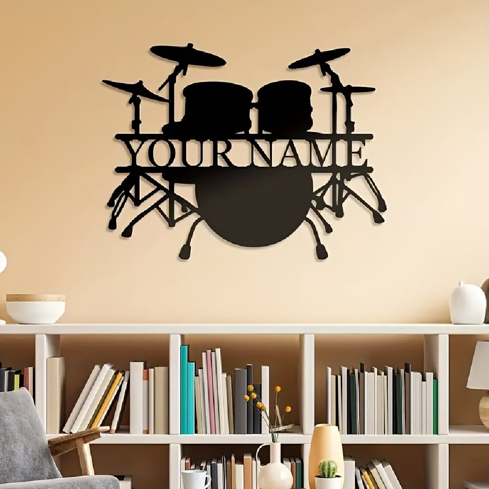 Custom Drum Set Metal Wall Art - đánh giá và giá Musical Instrument With Name