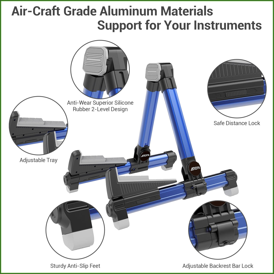 Foldable Aluminum Guitar Stand - đánh giá và giá Musical Instrument In English