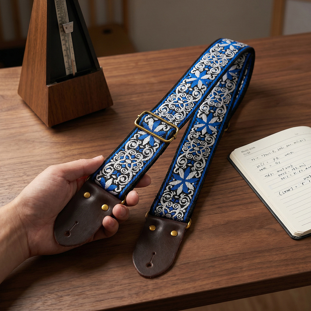 Embroidered Print Guitar Strap - đánh giá và giá Musical Instrument In English
