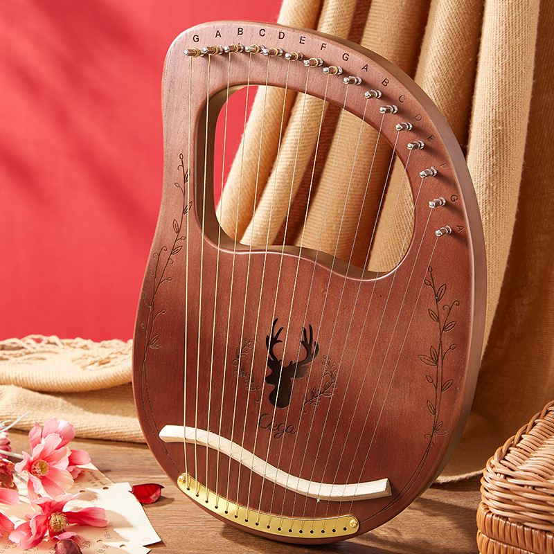 16 Strings Lyre Harp Mahogany  - đánh giá và giá Musical Instrument Harp