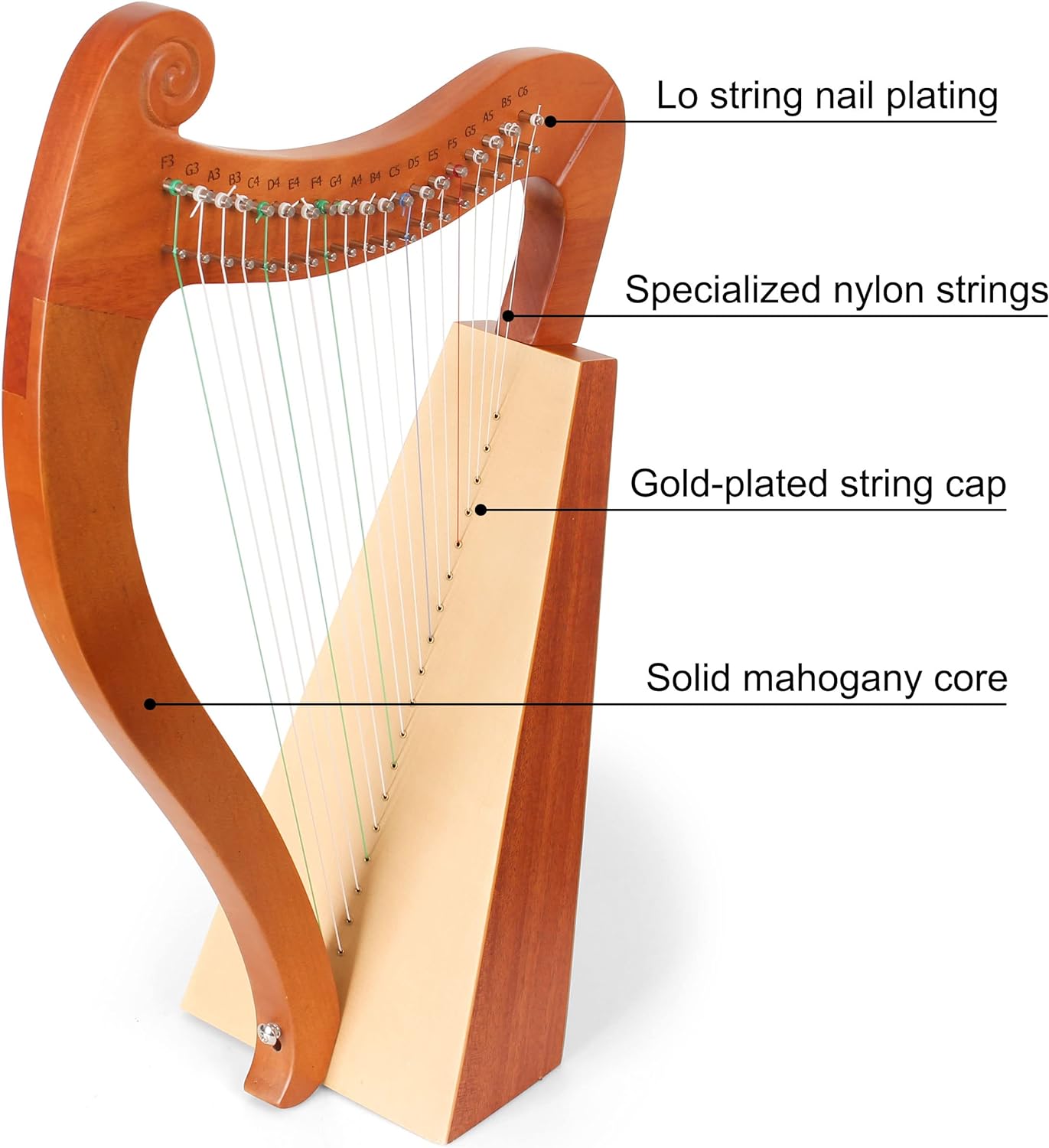 15 19 String Mini Harp Lyre Pi - đánh giá và giá Musical Instrument Harp